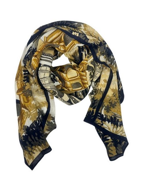 sciarpa donna manifattura beige e nero Inoui Editions | SQUARE 130 MANUFACTUREGOLDEN BROWN